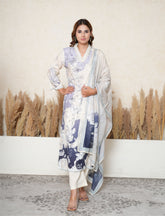 Lavender Blue floral print cotton suit set
